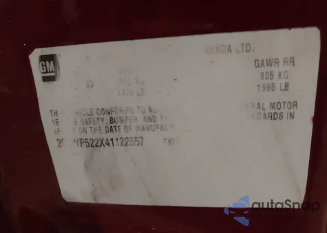 2004 Pontiac Grand Prix Gt1 from USA, damaged, VIN 2G2WP522X41122557